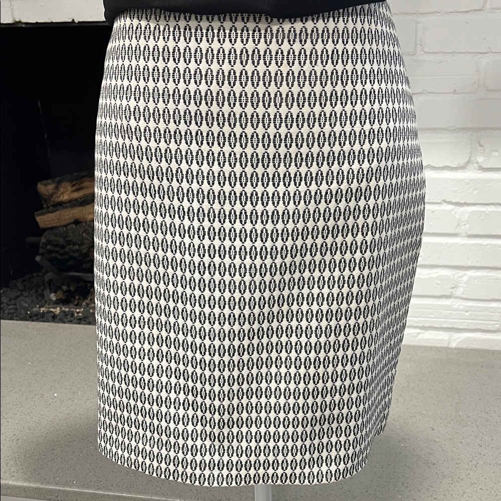 Ann Taylor Monochrome Geometric Pencil Skirt